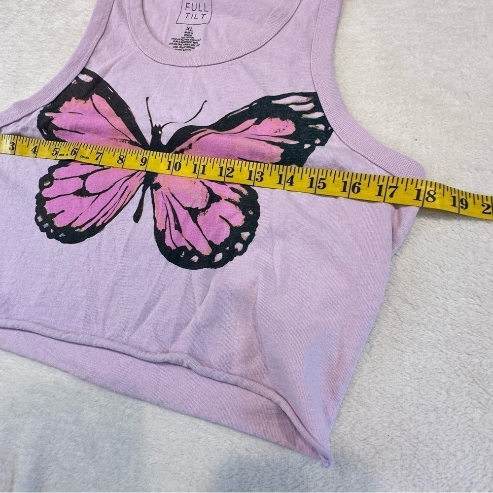 NWT Full Tilt Purple Butterfly Graphic Cropped Tank - Picture 10 of 12